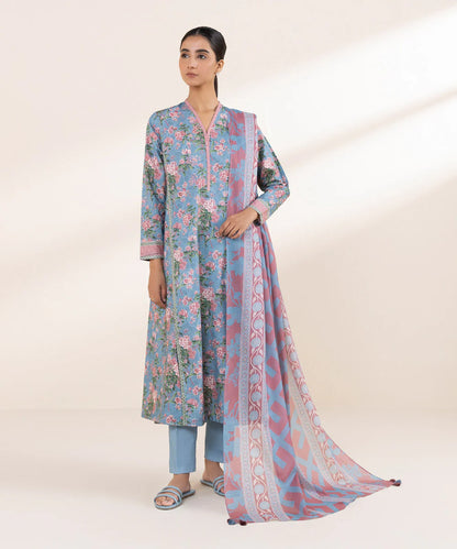 SAPPHIRE | UNSTITCHED 3 PIECE PRINTED LAWN SUIT
