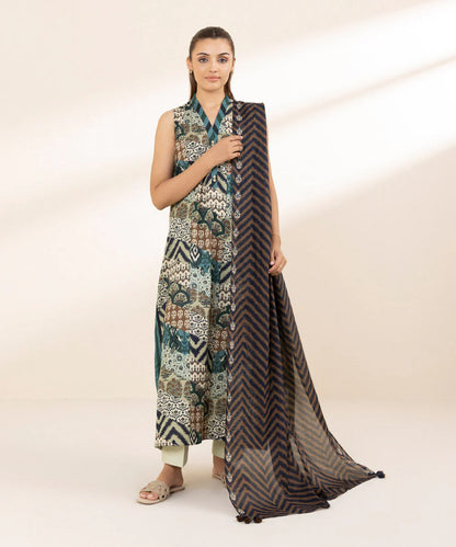 SAPPHIRE | UNSTITCHED 3 PIECE PRINTED LAWN SUIT