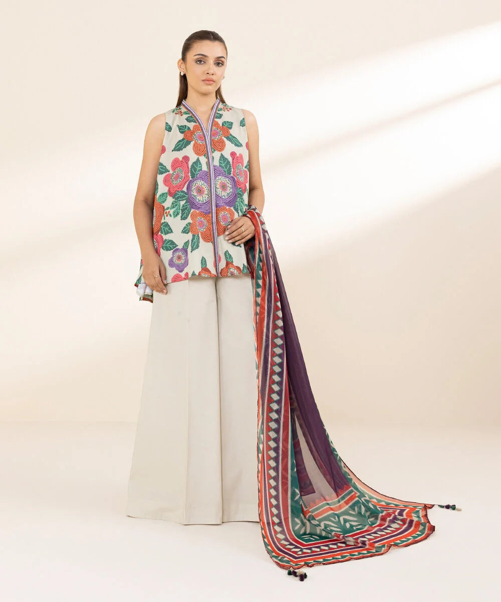 SAPPHIRE | UNSTITCHED 3 PIECE PRINTED LAWN SUIT