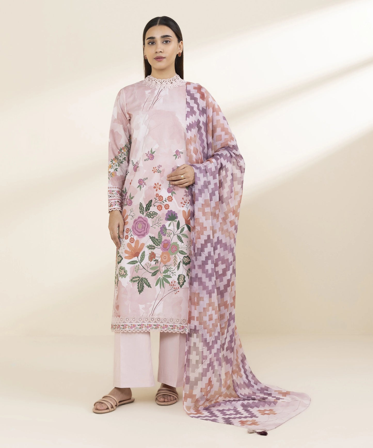 SAPPHIRE | UNSTITCHED 3 PIECE PRINTED LAWN SUIT