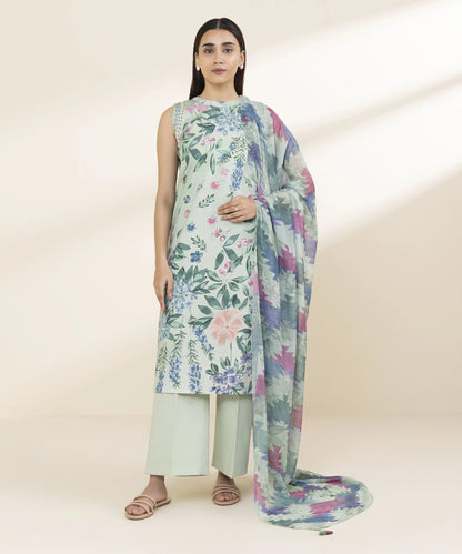 SAPPHIRE | UNSTITCHED 3 PIECE PRINTED LAWN SUIT