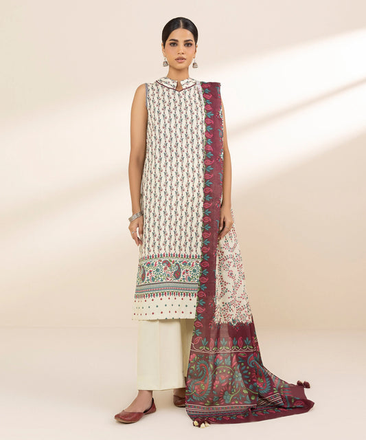 SAPPHIRE | UNSTITCHED 3 PIECE PRINTED LAWN SUIT