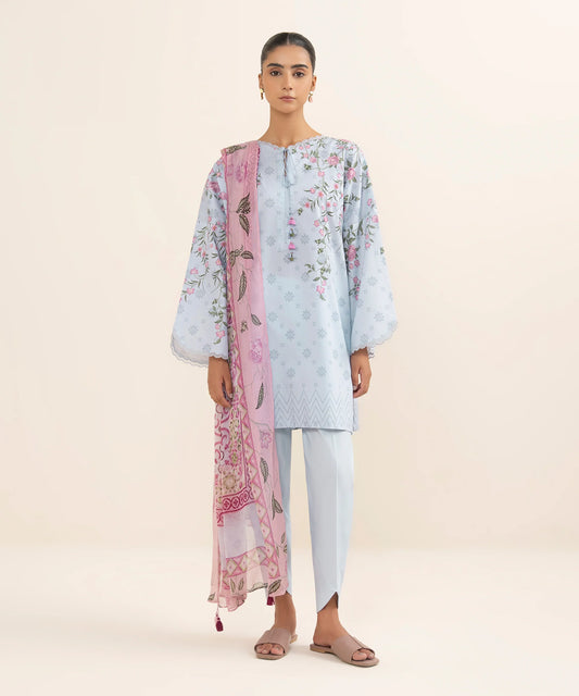 SAPPHIRE | UNSTITCHED 3 PIECE PRINTED LAWN SUIT