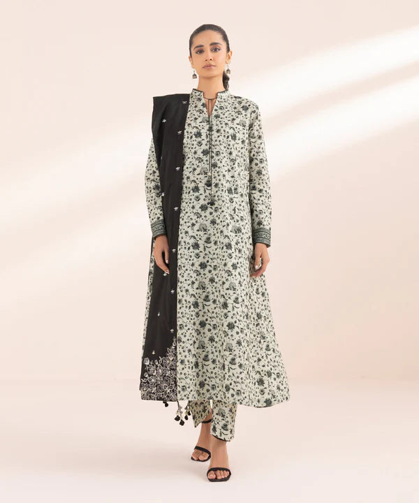 SAPPHIRE | UNSTITCHED 3 PIECE EMBROIDERED LAWN SUIT