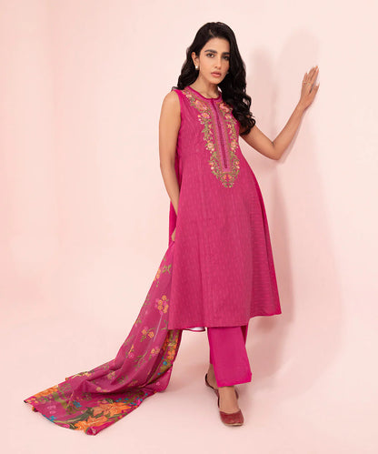 Sapphire | Unstitched 3 Piece - Embroidered Cambric Suit