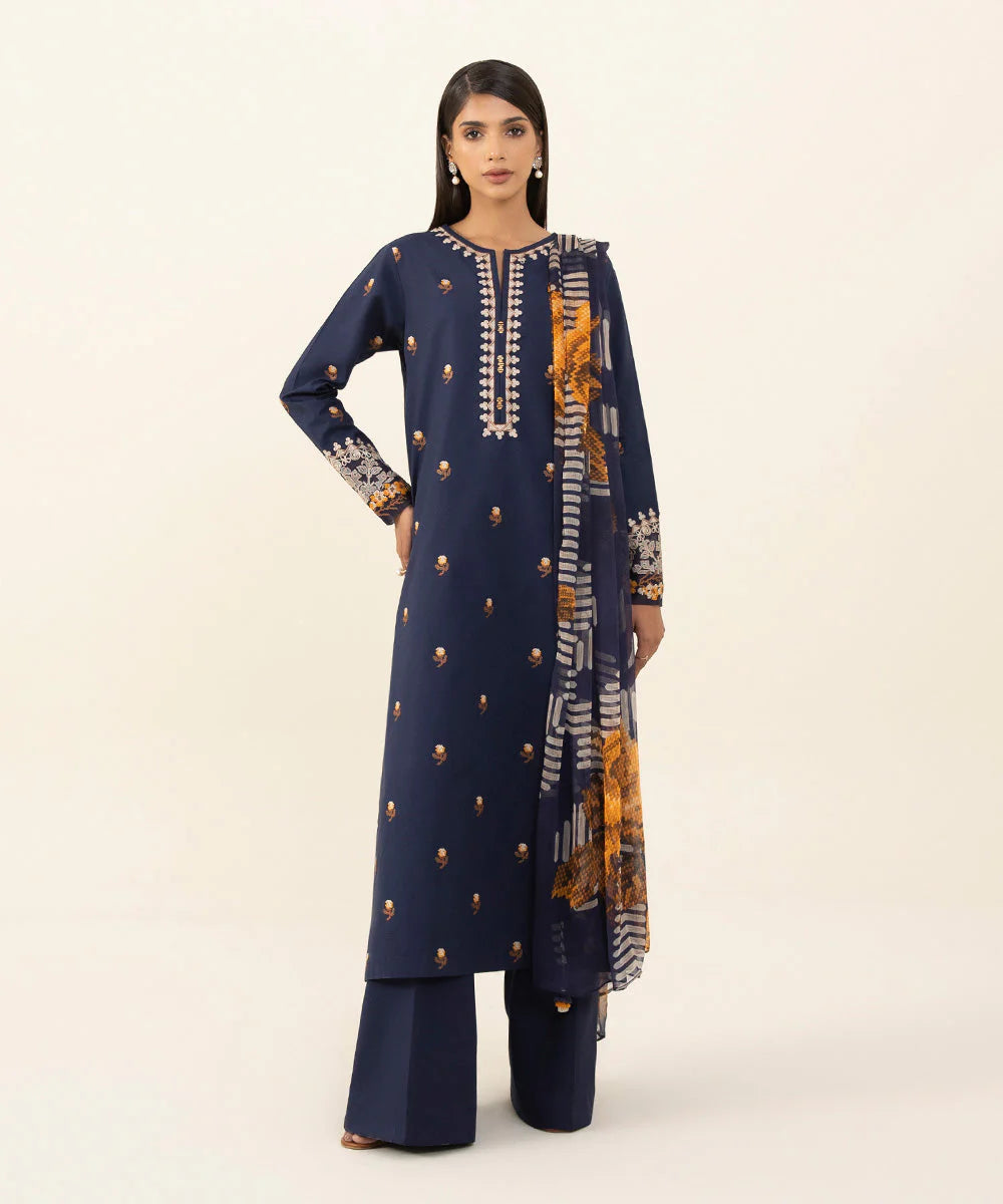 SAPPHIRE | UNSTITCHED 2 PIECE EMBROIDERED CAMBRIC SUIT