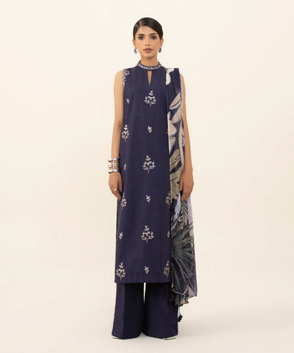 SAPPHIRE | UNSTITCHED 2 PIECE EMBROIDERED CAMBRIC SUIT