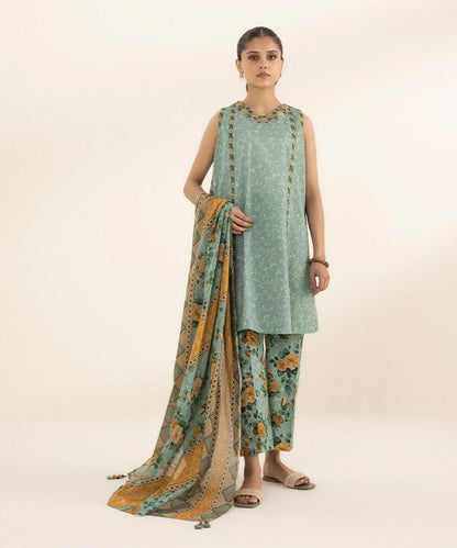 SAPPHIRE | UNSTITCHED 3 PIECE EMBROIDERED LAWN SUIT