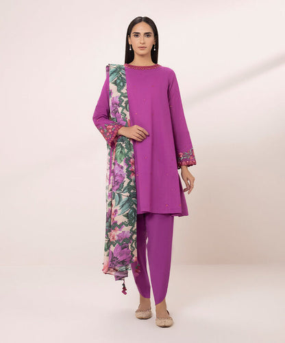 SAPPHIRE | UNSTITCHED 3 PIECE EMBROIDERED LAWN SUIT