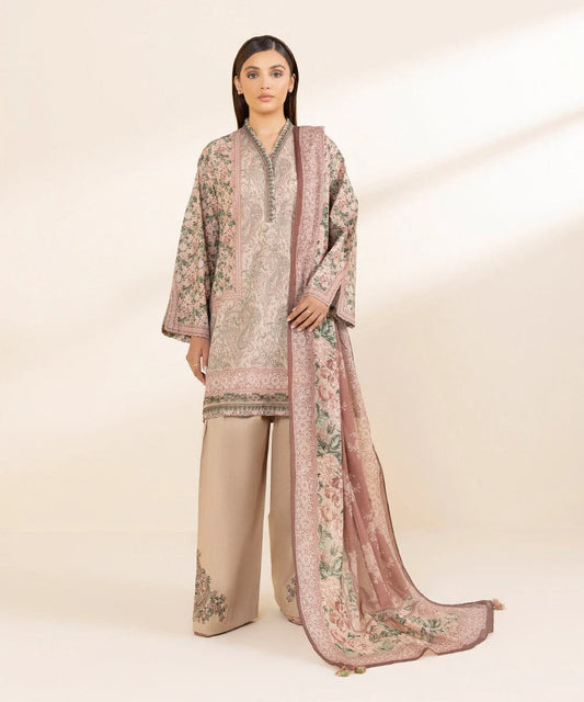 SAPPHIRE | UNSTITCHED 3 PIECE EMBROIDERED COTTON SUIT