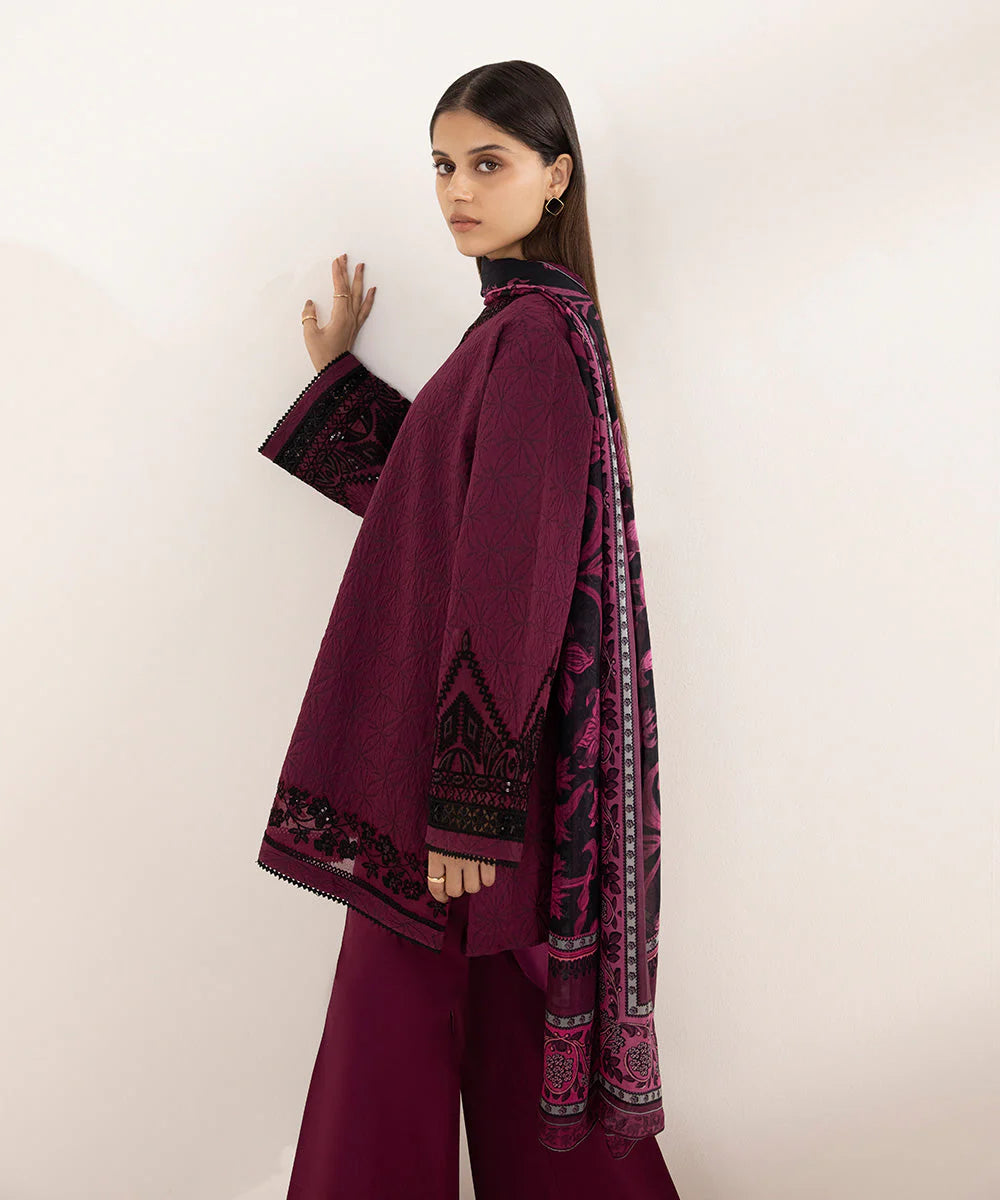 SAPPHIRE | UNSTITCHED 2 PIECE DYED EMBROIDERED JACQUARD SUIT