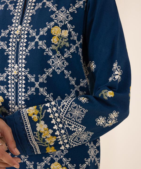 SAPPHIRE | UNSTITCHED 3 PIECE - EMBROIDERED COTTON KARANDI SUIT