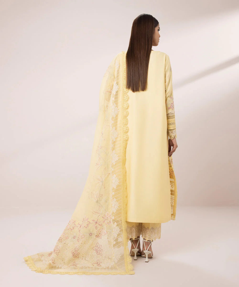 SAPPHIRE | UNSTITCHED 3 PIECE EMBROIDERED COTTON SATIN SUIT