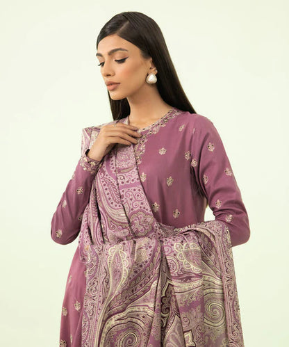 SAPPHIRE | UNSTITCHED 3 PIECE EMBROIDERED LINEN SUIT