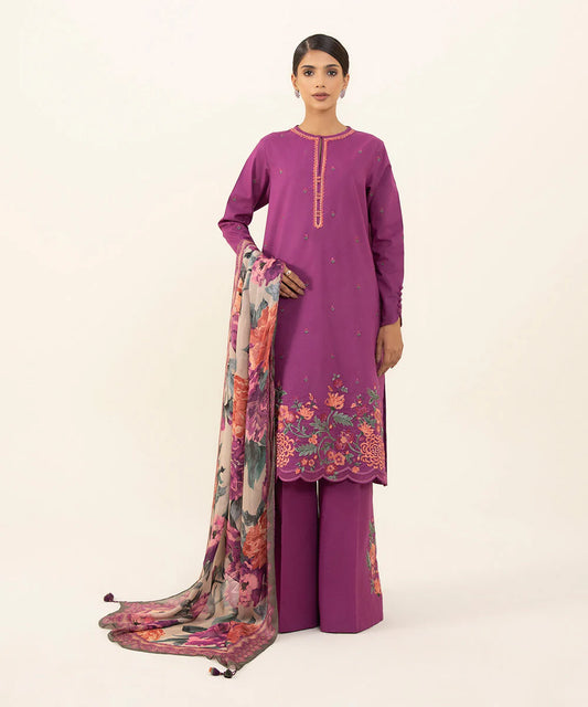 SAPPHIRE | UNSTITCHED 2 PIECE EMBROIDERED CAMBRIC SUIT