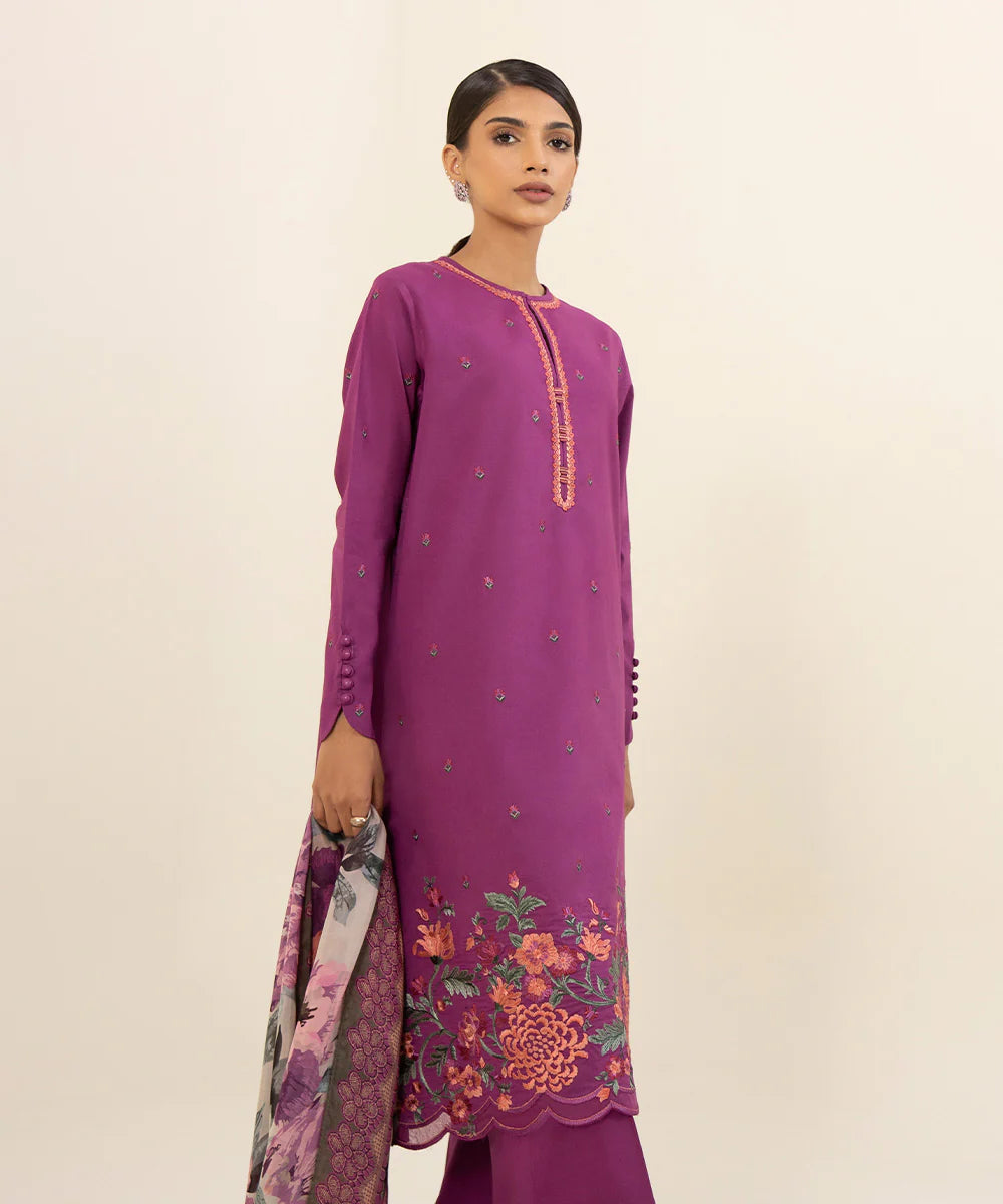 SAPPHIRE | UNSTITCHED 2 PIECE EMBROIDERED CAMBRIC SUIT