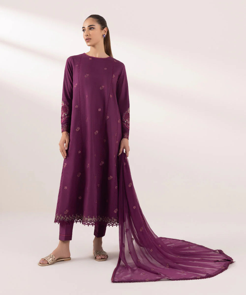 SAPPHIRE | UNSTITCHED 2 PIECE EMBROIDERED CAMBRIC SUIT