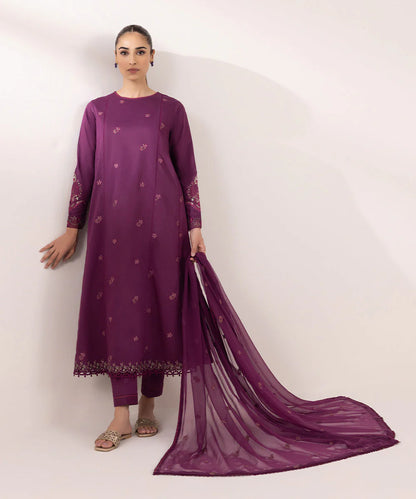 SAPPHIRE | UNSTITCHED 2 PIECE EMBROIDERED CAMBRIC SUIT