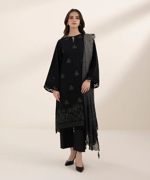 SAPPHIRE | UNSTITCHED 3 PIECE EMBROIDERED JACQUARD SUIT