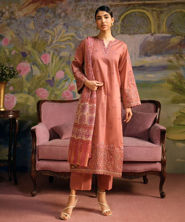 SAPPHIRE | UNSTITCHED 3 PIECE EMBROIDERED CAMBRIC SUIT