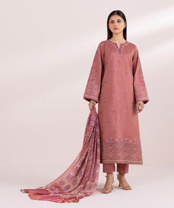 SAPPHIRE | UNSTITCHED 3 PIECE EMBROIDERED CAMBRIC SUIT