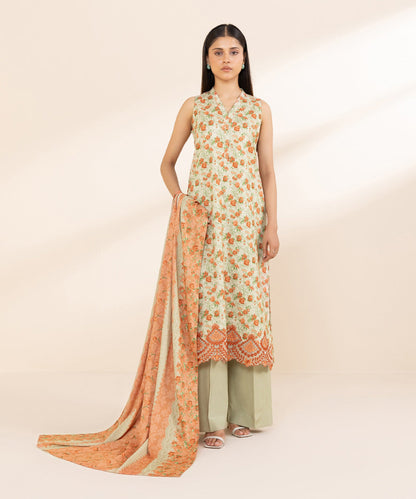 SAPPHIRE | UNSTITCHED 3 PIECE EMBROIDERED LINEN SUIT