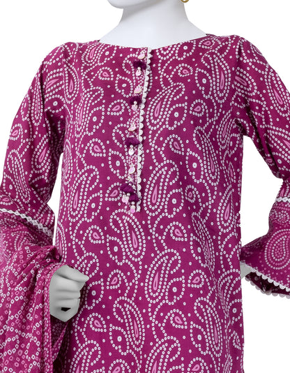 J. | UNSTITCHED 3 PIECE PRINTED LAWN SUIT