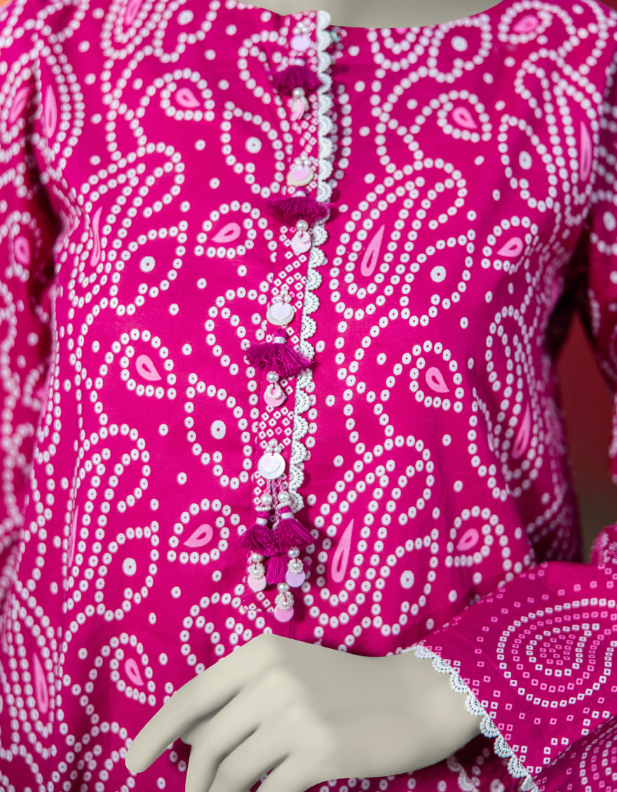 J. | UNSTITCHED 3 PIECE PRINTED LAWN SUIT
