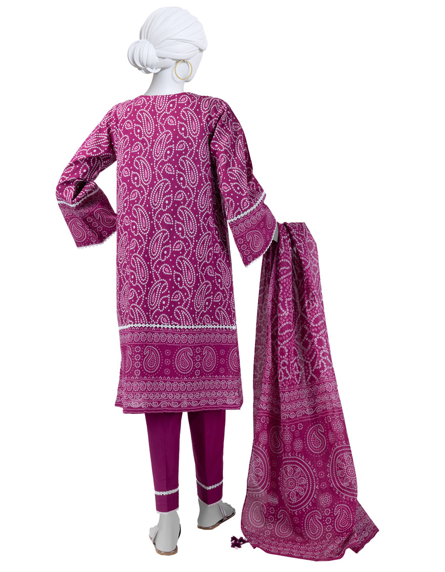 J. | UNSTITCHED 3 PIECE PRINTED LAWN SUIT