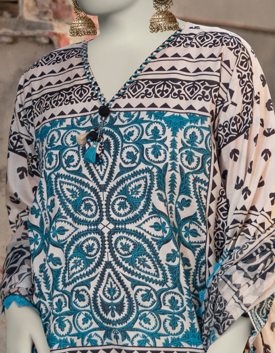J. | UNSTITCHED 3 PIECE PRINTED LAWN SUIT