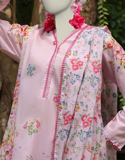 J. | UNSTITCHED 3 PIECE PRINTED LAWN SUIT