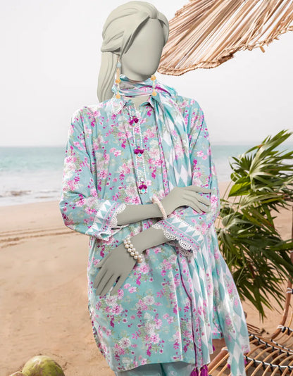 J. | UNSTITCHED 3 PIECE PRINTED LAWN SUIT
