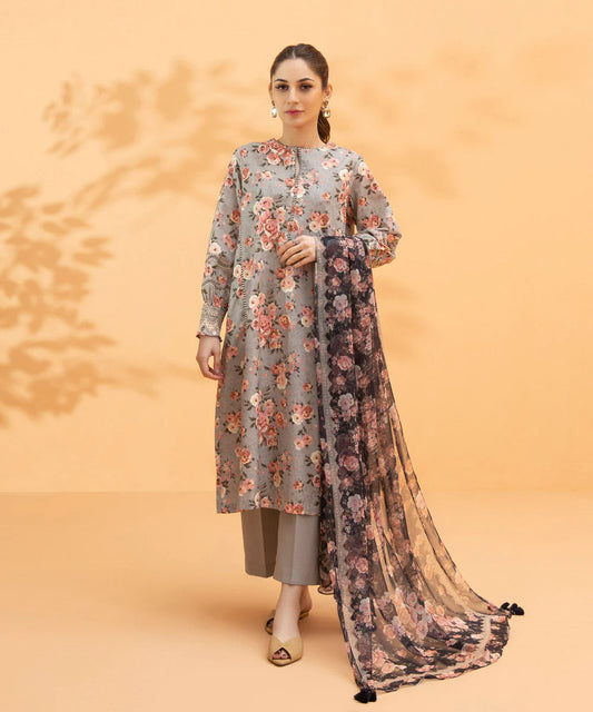 Sapphire | Unstitched 2Pc Digital Printed Lawn - Shirt & Dupatta | 2D-DY23ZV1-8