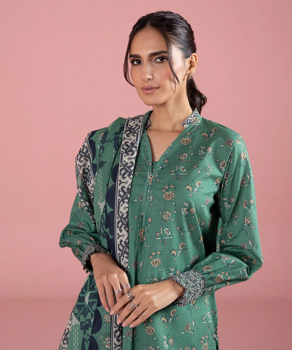 Sapphire | Unstitched 2Pc Printed Lawn - Shirt & Dupatta | 2D-DY23ZV0-2