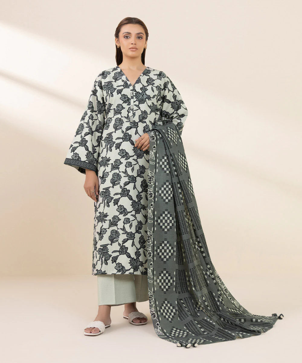 SAPPHIRE | UNSTITCHED 2 PIECE PRINTED KHADDAR SUIT