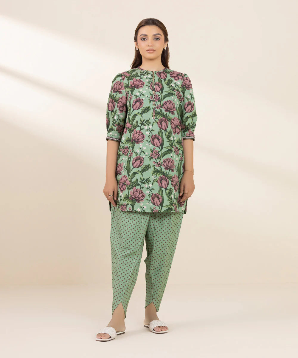 SAPPHIRE | UNSTITCHED 2 PIECE PRINTED LIGHT KHADDAR SUIT