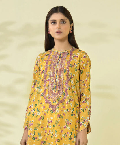 Sapphire | Unstitched 2Pc Printed Embroidered Lawn - Shirt & Trouser