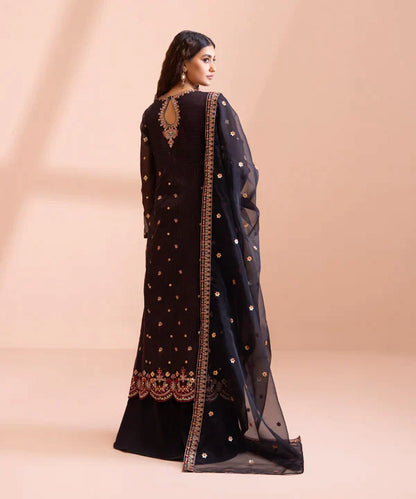 Sapphire LUXE | 3 Piece Unstitched Dyed Embroidered Zari Line Organza Suit | 3FE-LX23V1-14