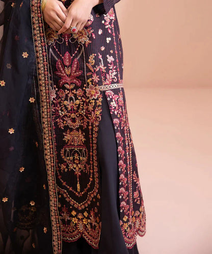 Sapphire LUXE | 3 Piece Unstitched Dyed Embroidered Zari Line Organza Suit | 3FE-LX23V1-14