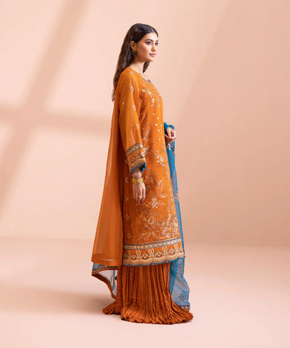 Sapphire LUXE | 3 Piece Unstitched Dyed Embroidered Blended Organza Suit