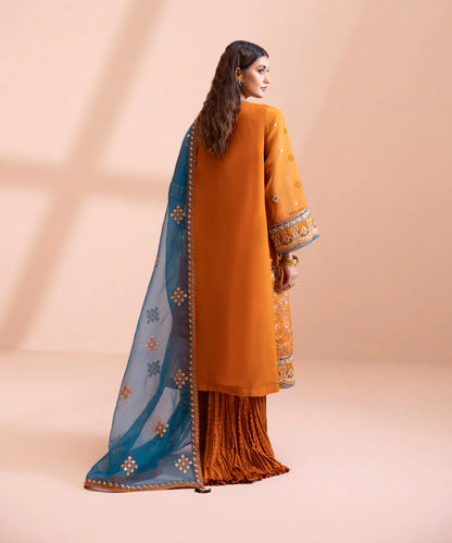 Sapphire LUXE | 3 Piece Unstitched Dyed Embroidered Blended Organza Suit