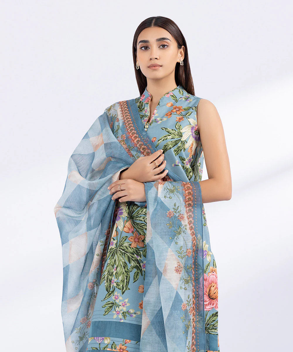 SAPPHIRE | UNSTITCHED 2 PIECE PRINTED CAMBRIC SUIT