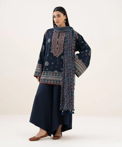 SAPPHIRE | UNSTITCHED 3 PIECE EMBROIDERED LIGHT LINEN SUIT