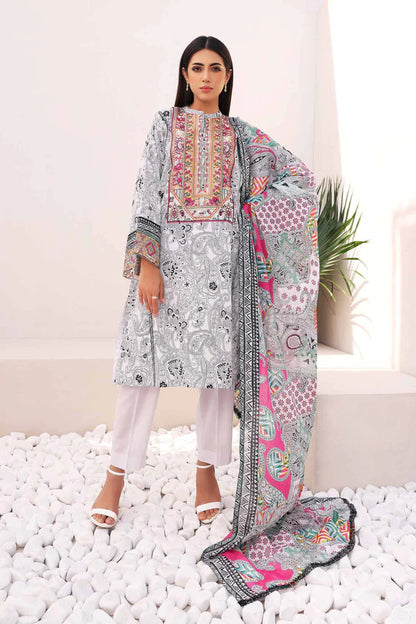 Nishat | 3 Piece Unstitched Printed Embroidered Lawn Suit | 42301082