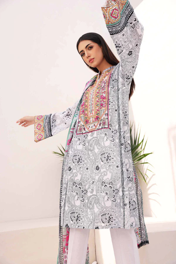 Nishat | 3 Piece Unstitched Printed Embroidered Lawn Suit | 42301082