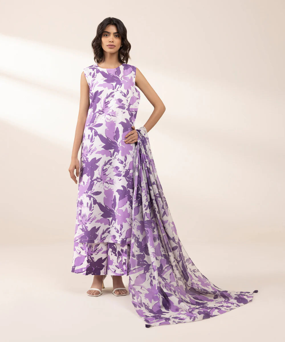 SAPPHIRE | UNSTITCHED 3 PIECE PRINTED LAWN SUIT