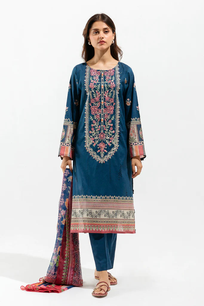 BEECHTREE | 2 Piece Unstitched Embroidered Lawn | Prussian Verve