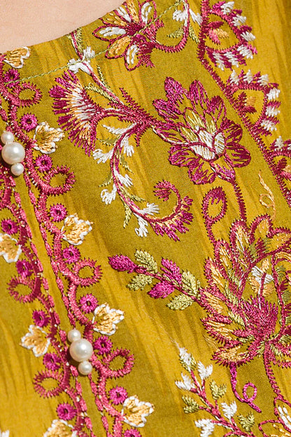 BEECHTREE | 2 Piece Unstitched Embroidered Lawn | Lime Rouge