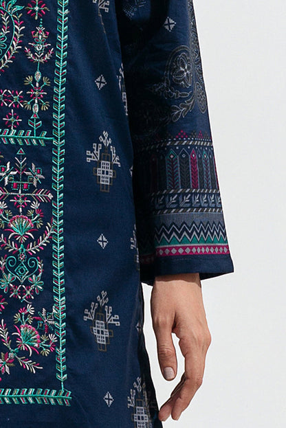 BEECHTREE | 2 Piece Unstitched Embroidered Lawn | Navy Knit