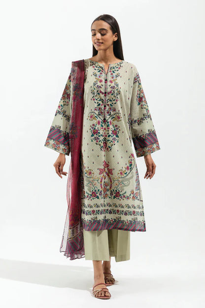 BEECHTREE | 3 Piece Unstitched Lawn Suit | Flora Faun